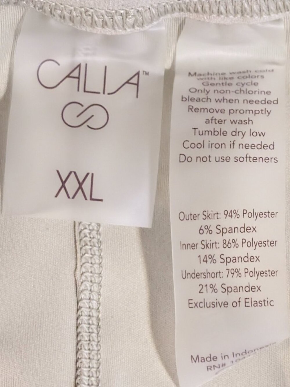 🎾 Calia High-Rise Pleated Court Skort Khaki Sand XXL NWT Two Way Pockets - Picture 5 of 8